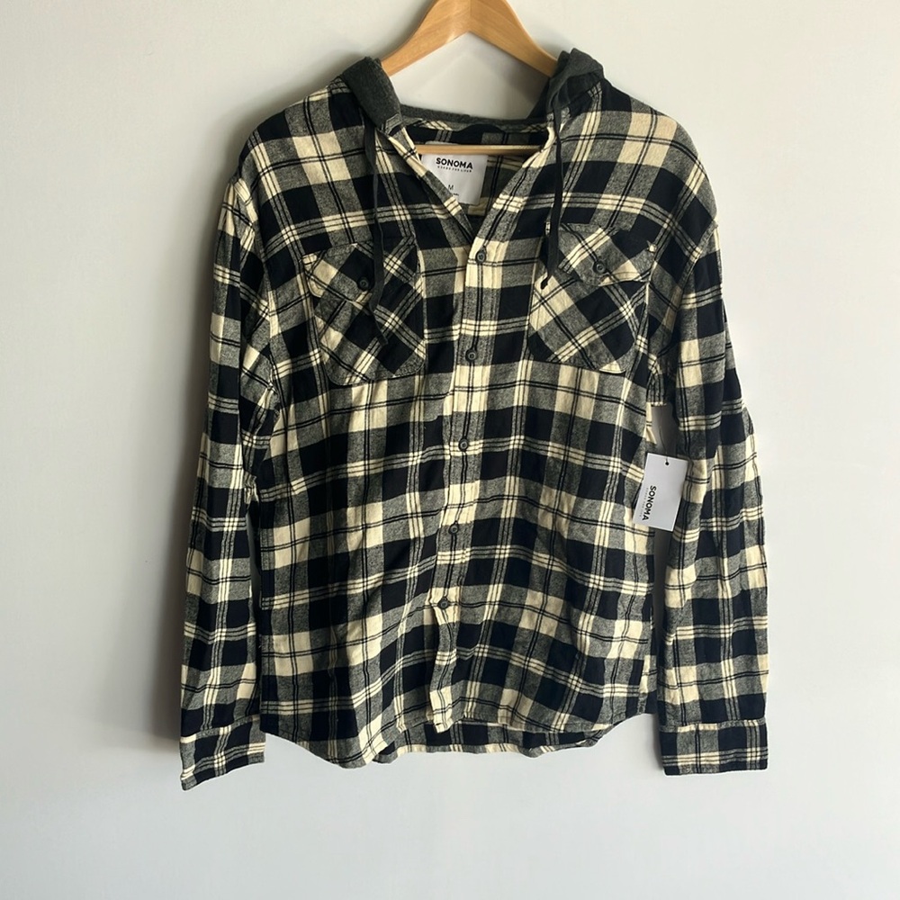 Sonoma Checkered Hooded Shirt